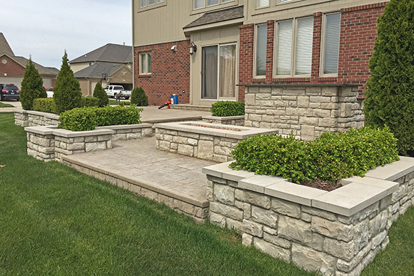 stamped concrete patio before sealing macomb