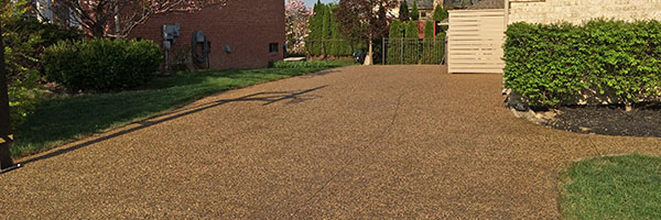 exposed aggregate sealing driveway and walkway