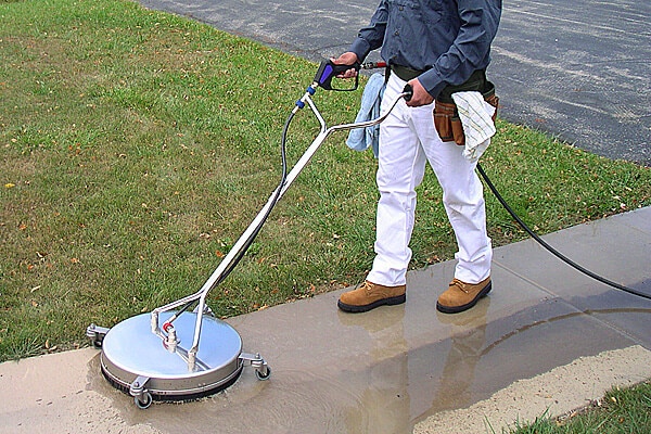 Commercial Pressure Washing of side walk at business in macomb county