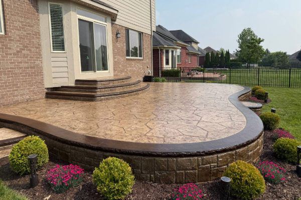 stamped concrete patio in Macomb Township sealed