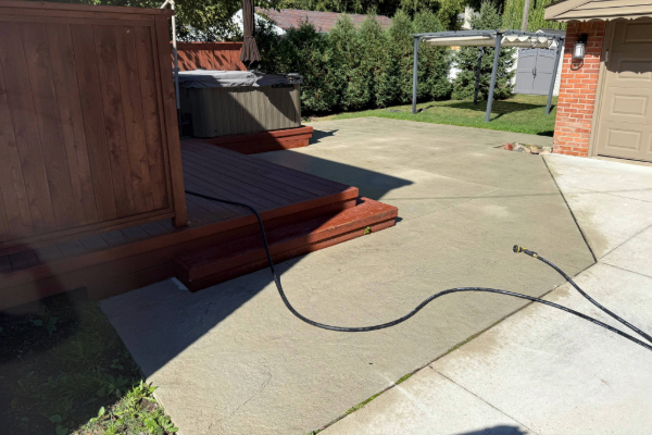 stamped concrete patio with no color